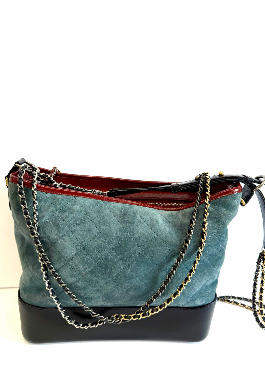 CHANEL SUEDE QUILTED LAMBSKIN LEATHER GABRIELLE SHOULDER BAG