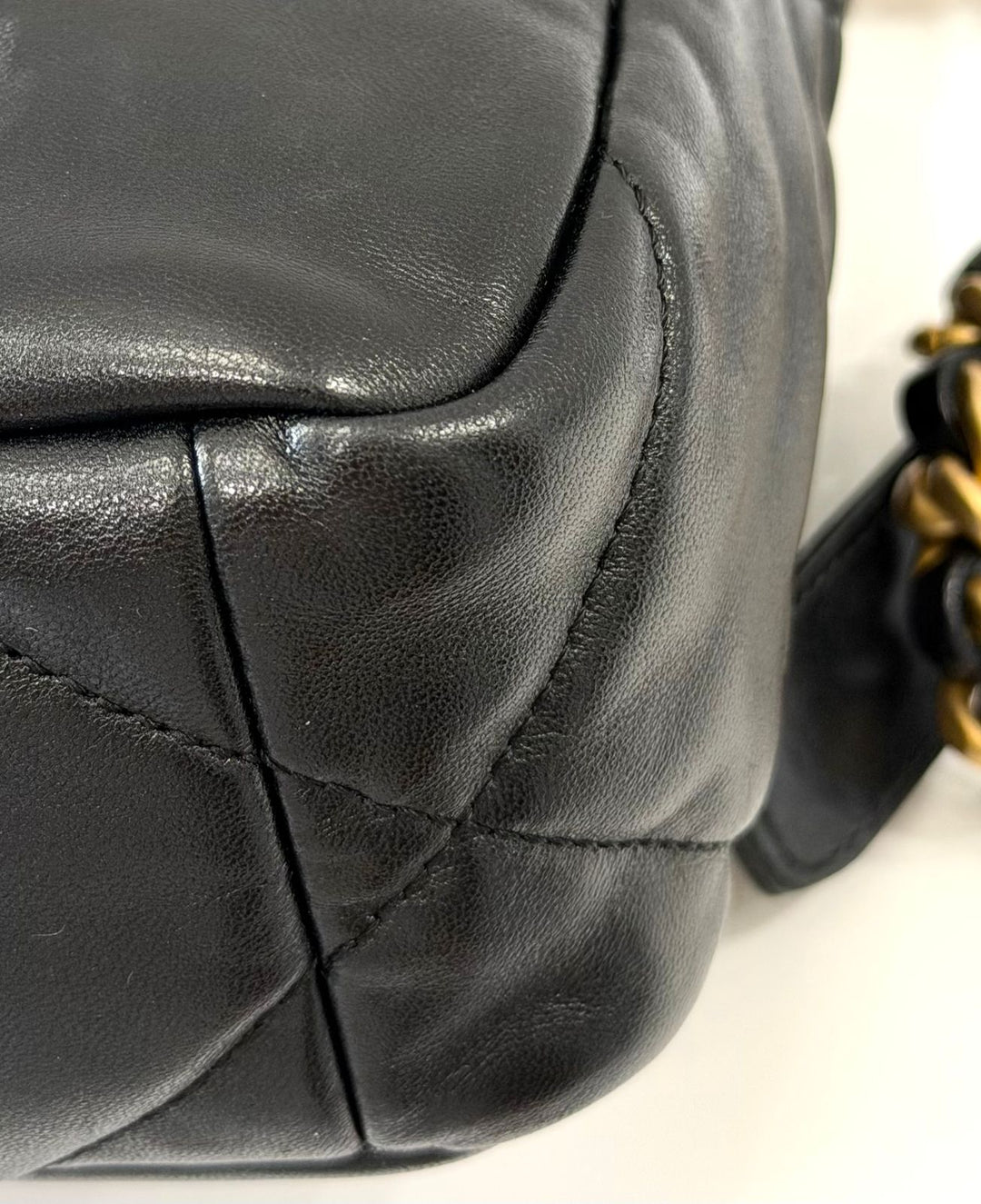 CHANEL LAMBSKIN QUILTED CHANEL 19 FLAP MEDIUM CROSSBODY BAG