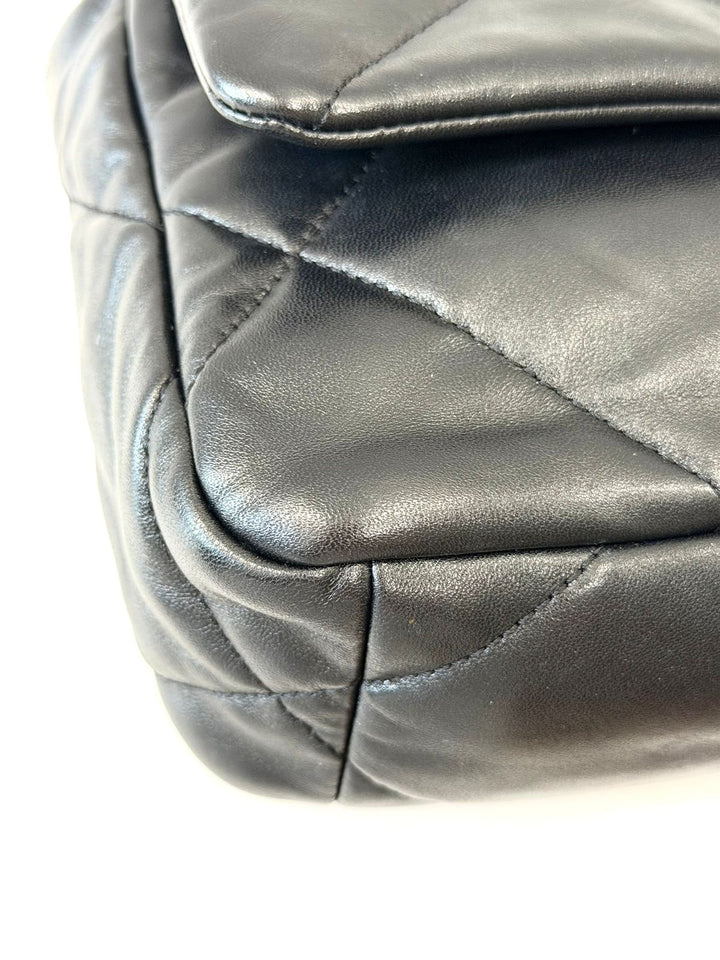 CHANEL LAMBSKIN QUILTED CHANEL 19 FLAP MEDIUM CROSSBODY BAG