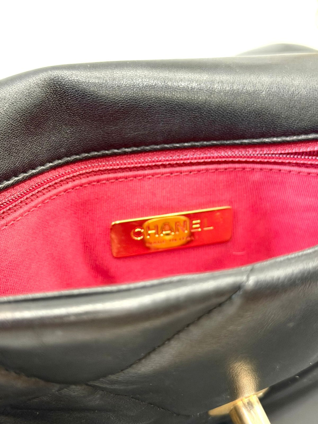 CHANEL LAMBSKIN QUILTED CHANEL 19 FLAP MEDIUM CROSSBODY BAG