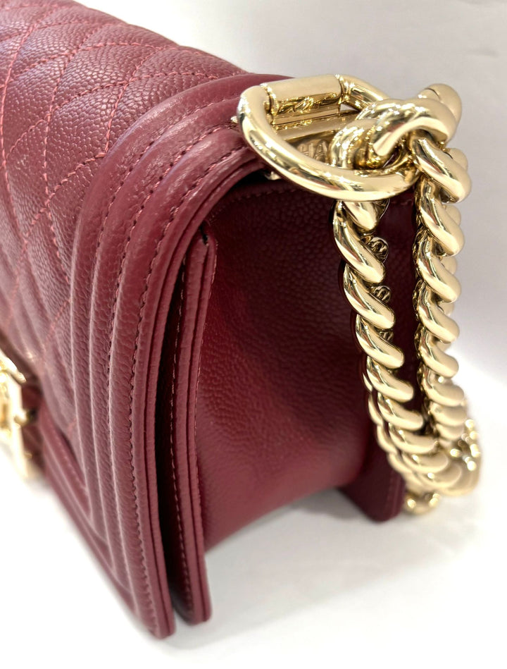 CHANEL QUILTED CAVIAR LEATHER LE BOY MINI BAG