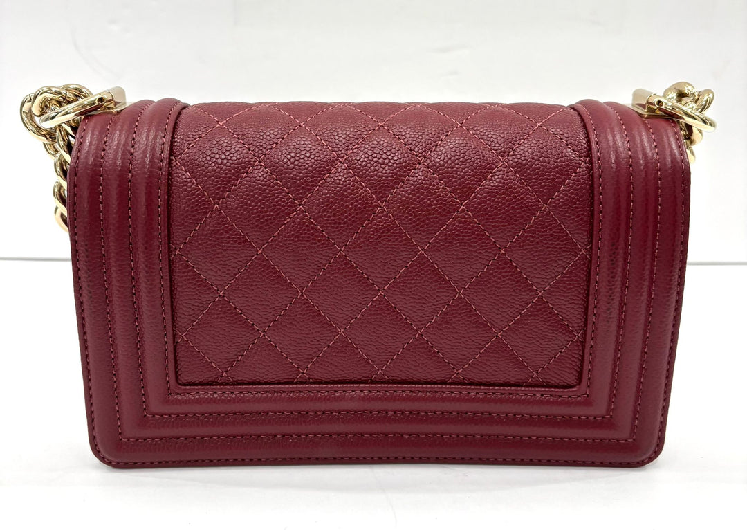 CHANEL QUILTED CAVIAR LEATHER LE BOY MINI BAG