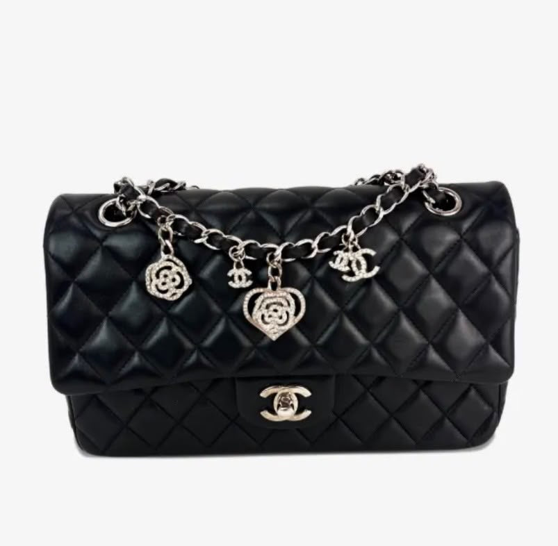 CHANEL LIMITED EDITION VALENTINE CHARMS MEDIUM FLAP BAG