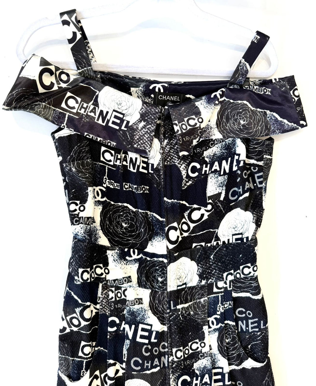 CHANEL CC LOGO CAMELLIA PRINTED JUMPSUIT