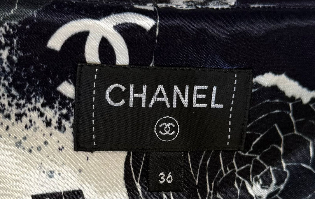 CHANEL CC LOGO CAMELLIA PRINTED JUMPSUIT