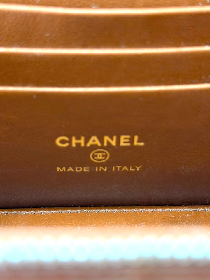 CHANEL LAMBSKIN QUILTED SMALL TOP-HANDLE CHAIN VANITY BAG