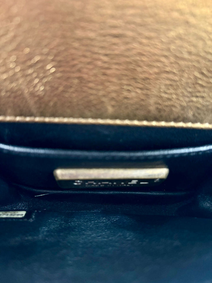 CHANEL METALLIC GOLD GALUCHAT STINGRAY MINI BOY BAG