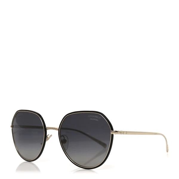 CHANEL METAL POLARIZED ROUND SUNGLASSES
