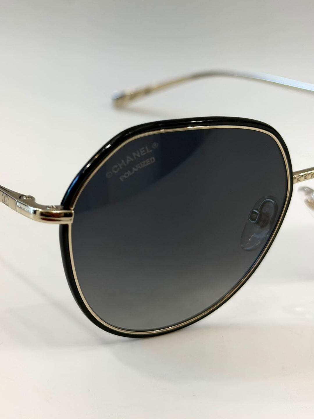 CHANEL METAL POLARIZED ROUND SUNGLASSES