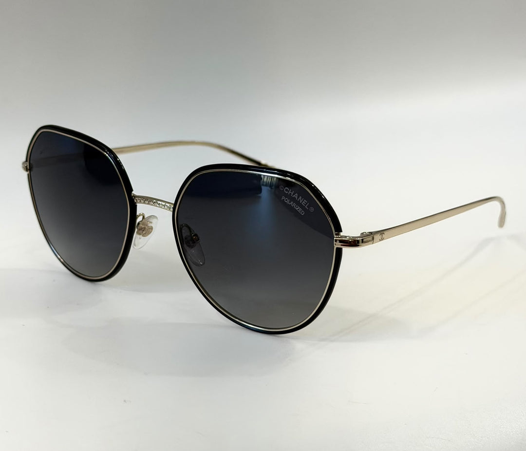 CHANEL METAL POLARIZED ROUND SUNGLASSES