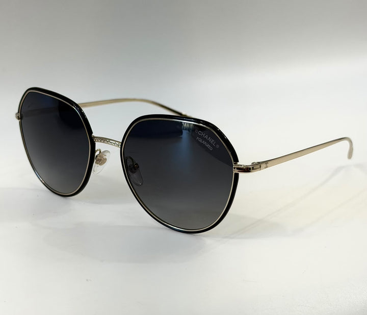 CHANEL METAL POLARIZED ROUND SUNGLASSES