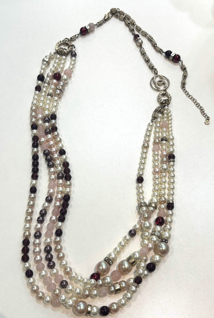 CHANEL MULTI STRAND LONG PEARL NECKLACE