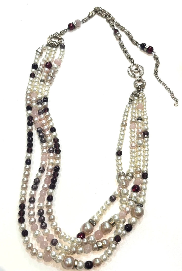 CHANEL MULTI STRAND LONG PEARL NECKLACE