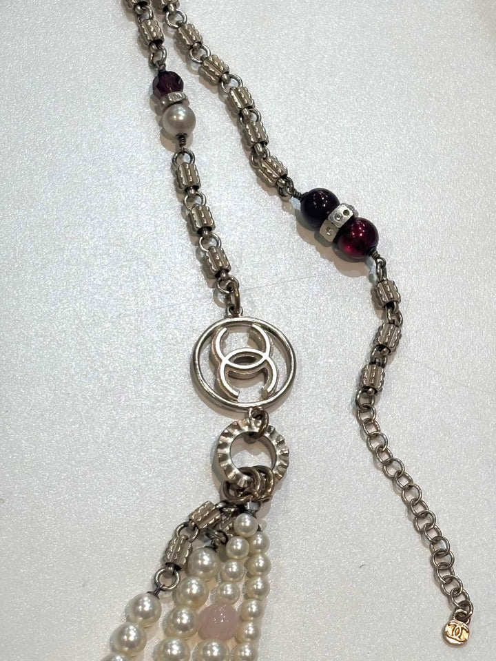CHANEL MULTI STRAND LONG PEARL NECKLACE