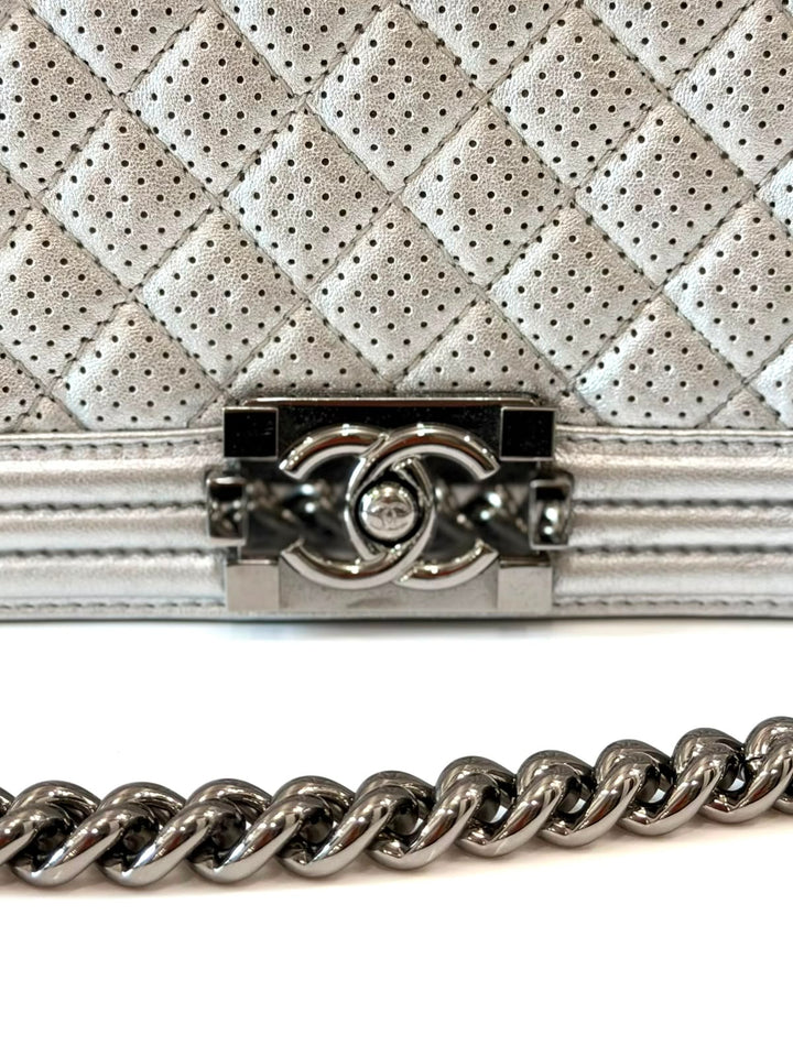 CHANEL PERFORATED QUILTED LEATHER NEW MEDIUM BOY BAG