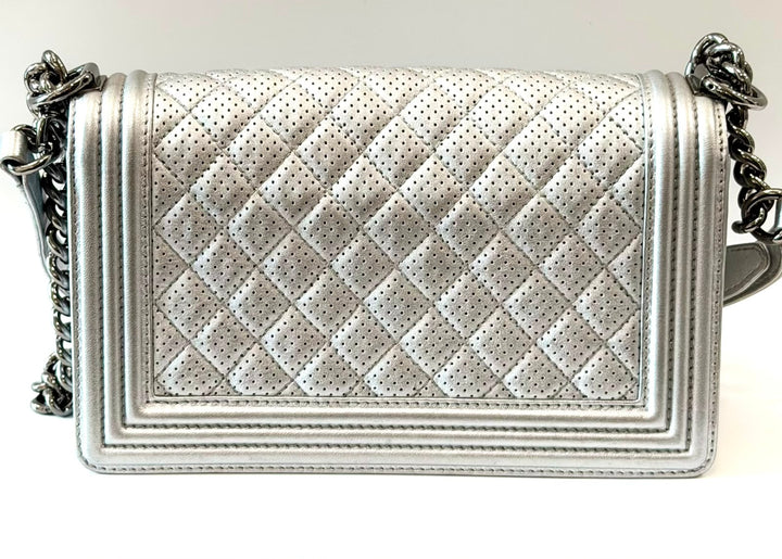 CHANEL PERFORATED QUILTED LEATHER NEW MEDIUM BOY BAG