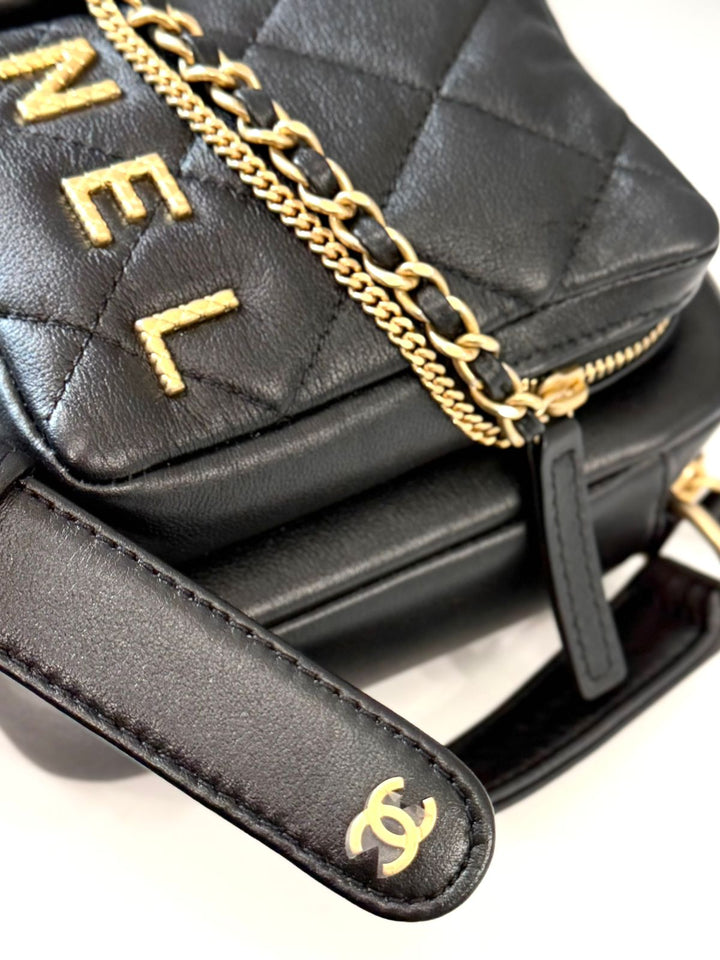 CHANEL QUILTED CALFSKIN DOUBLE POCKET LARGE CAMERA BAG
