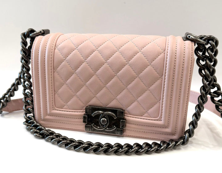 CHANEL QUILTED CALFSKIN SMALL BOY SHOULDER BAG