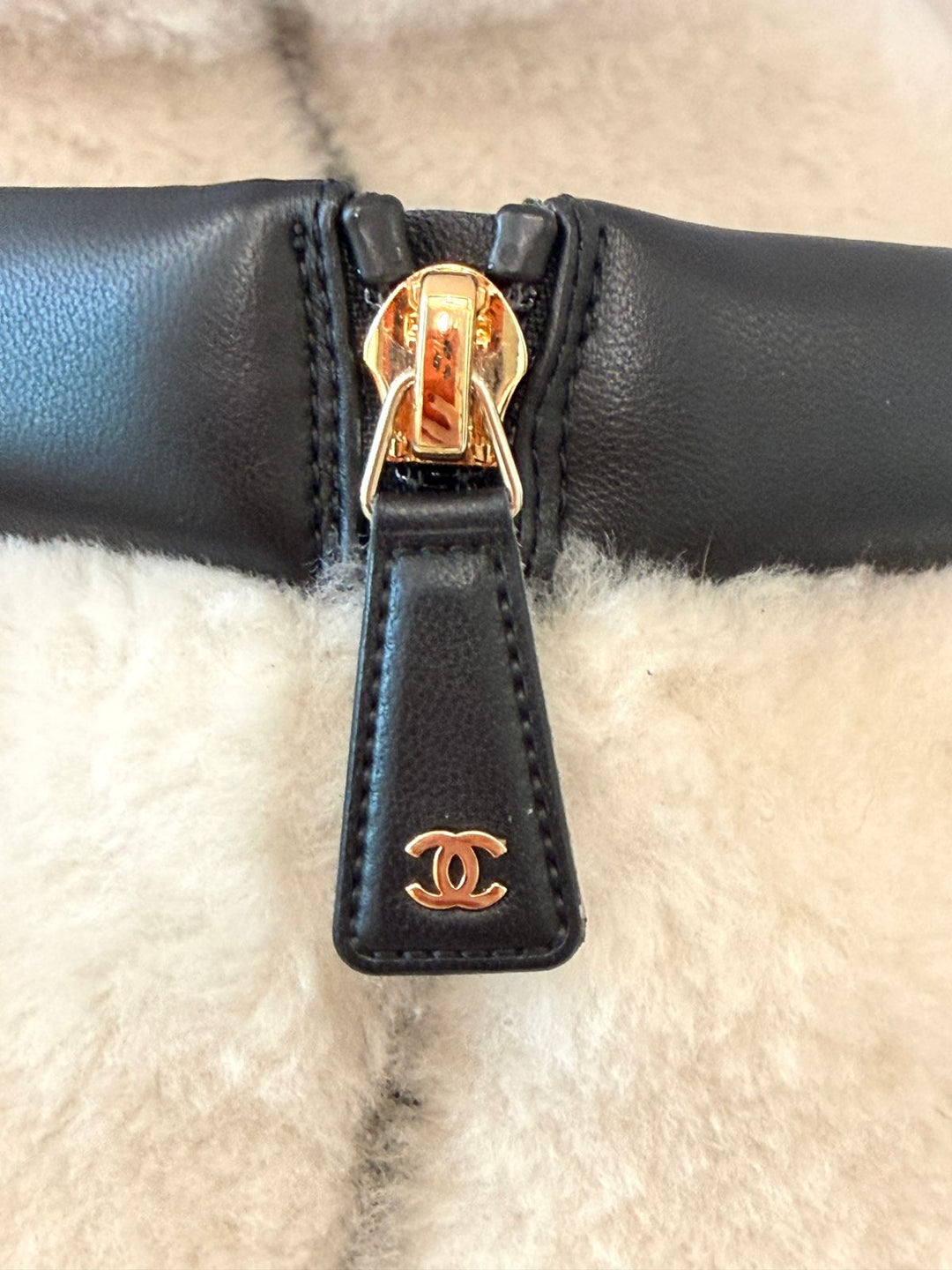 CHANEL SHEARLING LAMBSKIN CC LOGO ANKLE WINTER BOOTS
