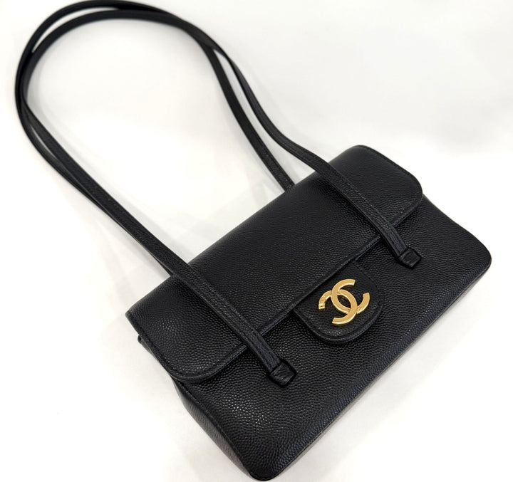CHANEL SHINY CAVIAR MINI PREPPY COCO SHOULDER BAG