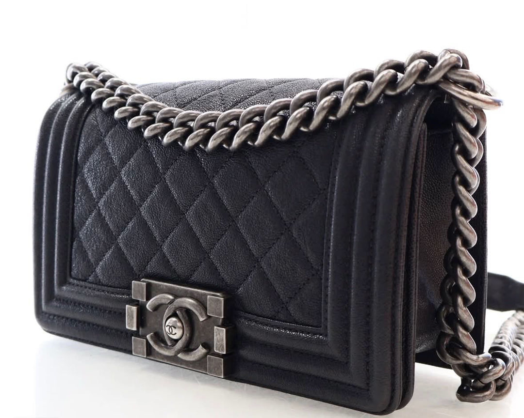 CHANEL SMALL CAVIAR QUILTED BOY SHOULDER BAG