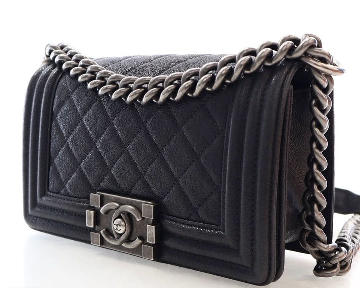 CHANEL SMALL CAVIAR QUILTED BOY SHOULDER BAG