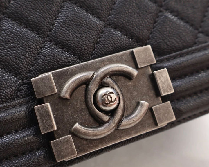 CHANEL SMALL CAVIAR QUILTED BOY SHOULDER BAG