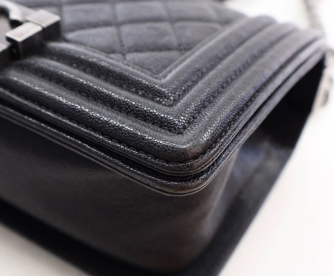 CHANEL SMALL CAVIAR QUILTED BOY SHOULDER BAG