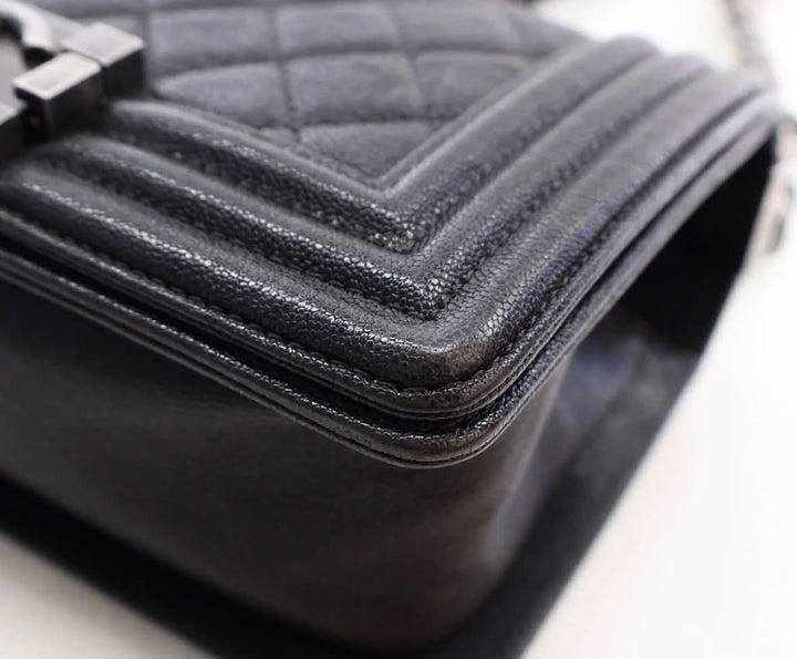 CHANEL SMALL CAVIAR QUILTED BOY SHOULDER BAG