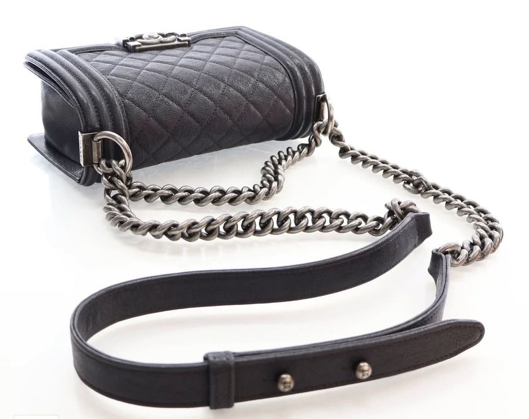 CHANEL SMALL CAVIAR QUILTED BOY SHOULDER BAG