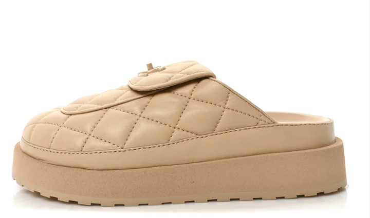 CHANEL TURNLOCK QUILTED MULES