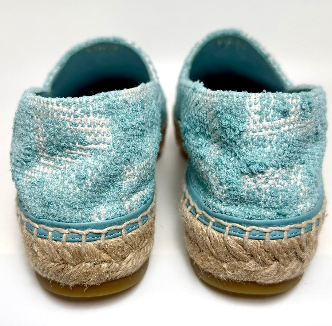 CHANEL TWEED GROSGRAIN LAMBSKIN CC ESPADRILLES