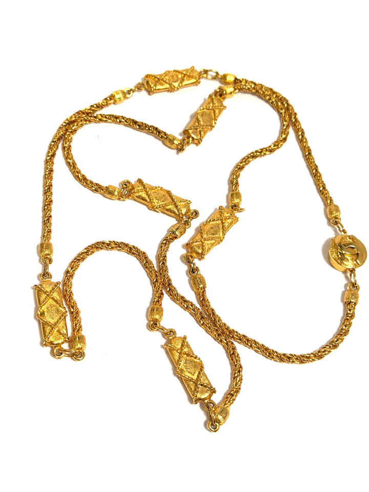 CHANEL VINTAGE GOLD PLATED NECKLACE