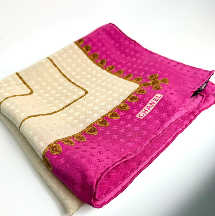 CHANEL VINTAGE SILK SCARF