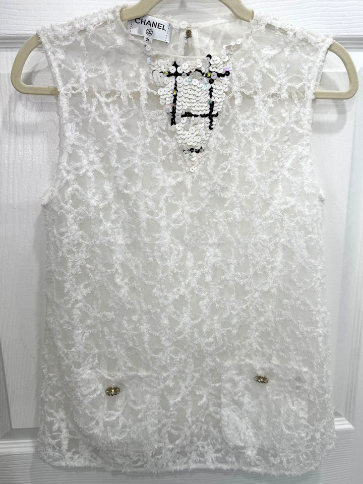 CHANEL EMBROIDERED SEQUIN BLUOSE