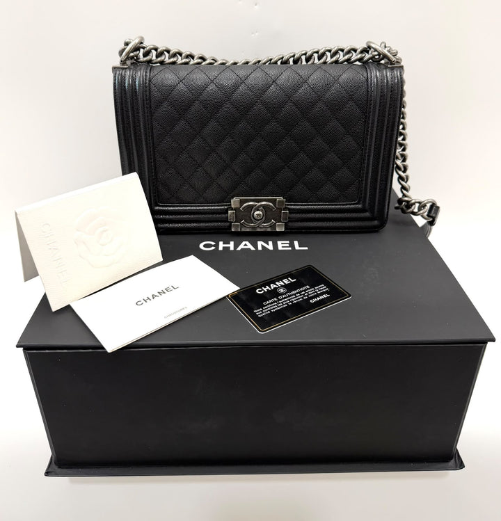 CHANEL MEDIUM CAVIAR QUILTED BOY BAG