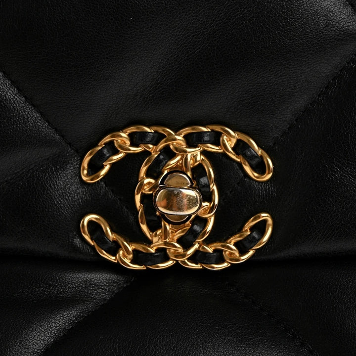 CHANEL LAMBSKIN QUILTED CHANEL 19 FLAP MEDIUM CROSSBODY BAG