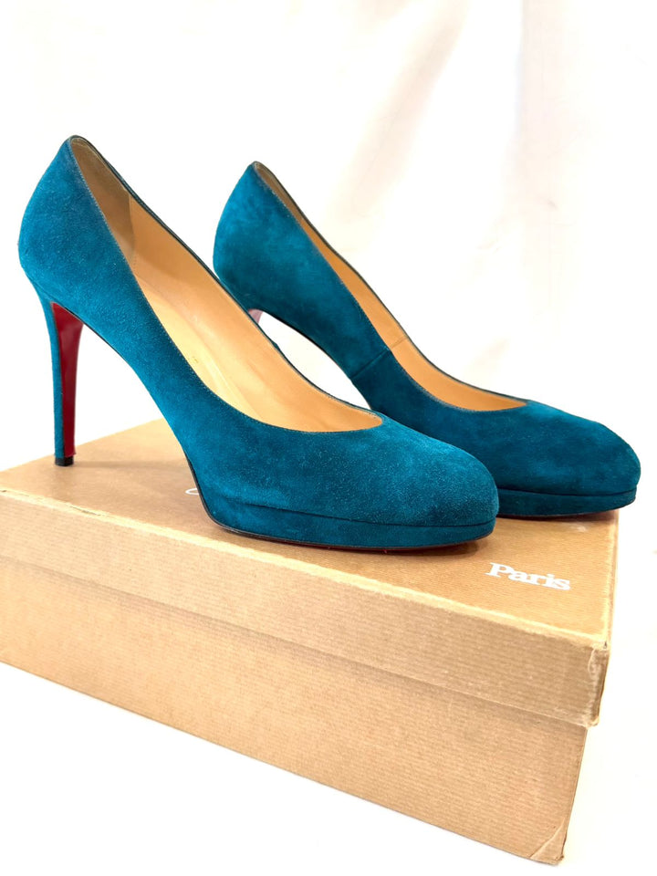 LOUBOUTIN NEW SIMPLE 120 VEAU SUEDE PUMPS