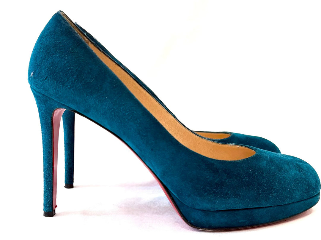 LOUBOUTIN NEW SIMPLE 120 VEAU SUEDE PUMPS