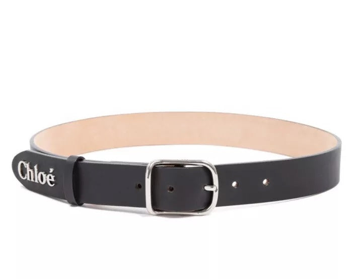 CHLOÉ LOGO PLAQUE LEATHER BELT