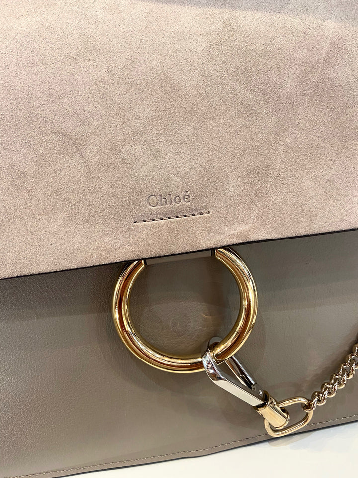 CHLOÉ FAYE MEDIUM FLAP SUEDE LEATHER CROSSBODY BAG