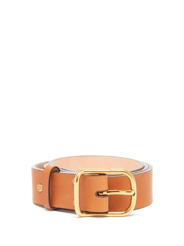 CHLOÉ LOGO PLAQUE LEATHER BELT
