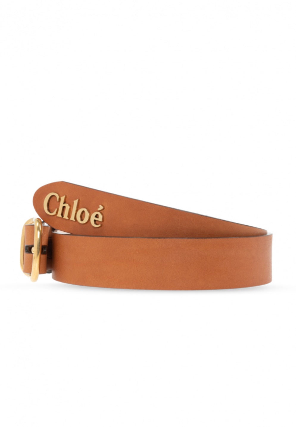 CHLOÉ LOGO PLAQUE LEATHER BELT