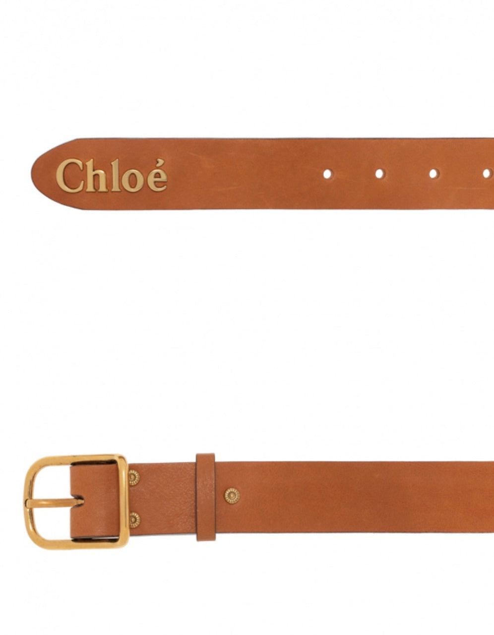 CHLOÉ LOGO PLAQUE LEATHER BELT