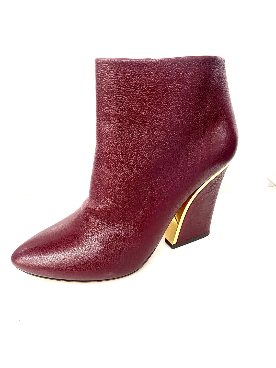 CHLOÉ LEATHER ZIP-UP BECKIE BOOTIES