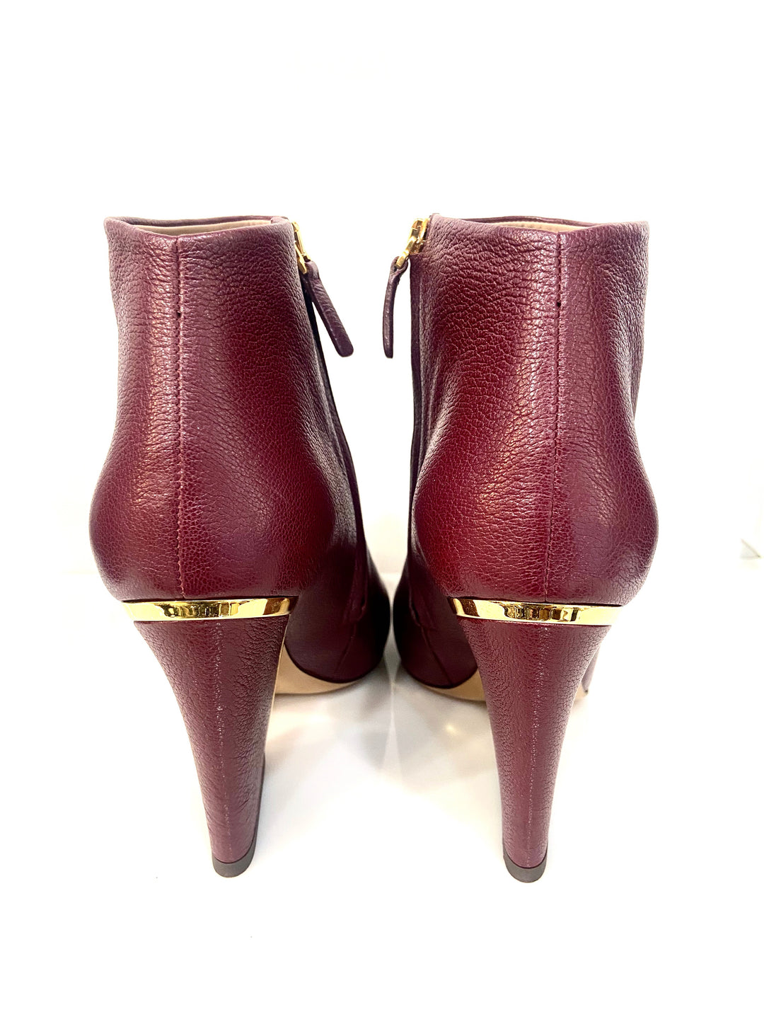 CHLOÉ LEATHER ZIP-UP BECKIE BOOTIES