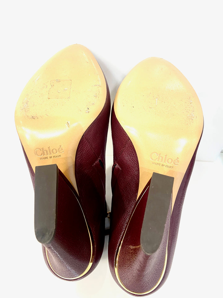 CHLOÉ LEATHER ZIP-UP BECKIE BOOTIES