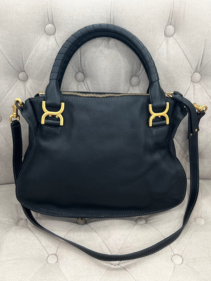 CHLOÉ MEDIUM MARCIE GRAINED CALFSKIN LEATHER BAG