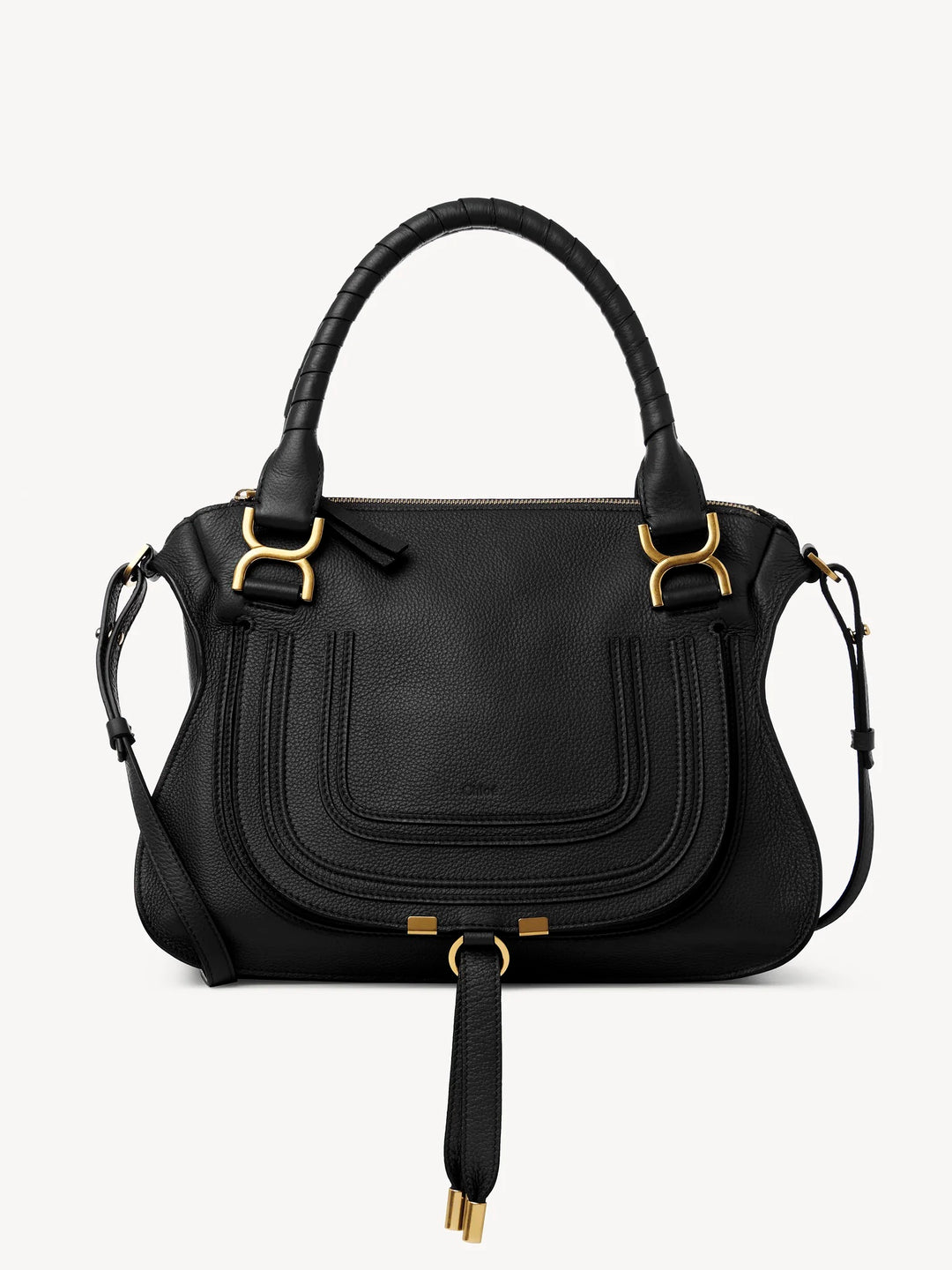 CHLOÉ MEDIUM MARCIE GRAINED CALFSKIN LEATHER BAG