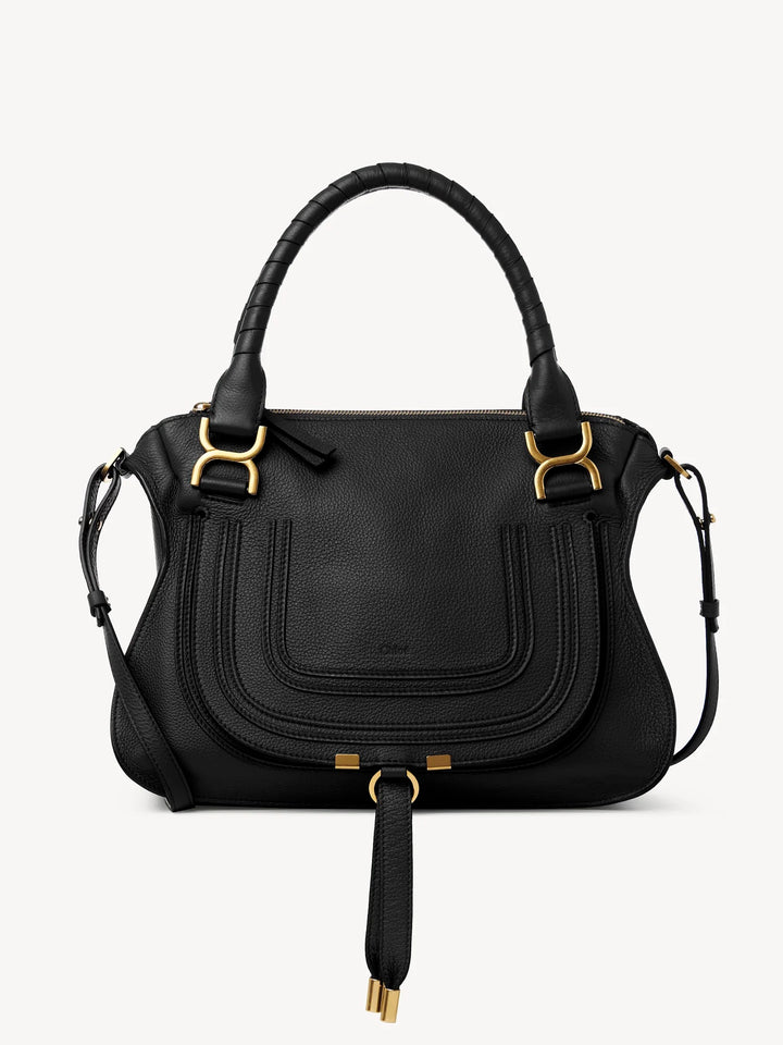 CHLOÉ MEDIUM MARCIE GRAINED CALFSKIN LEATHER BAG